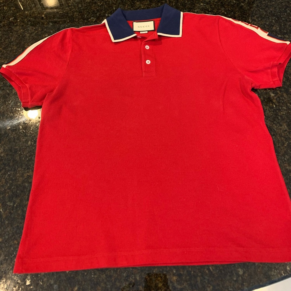 Men’s Red Gucci Polo Shirt